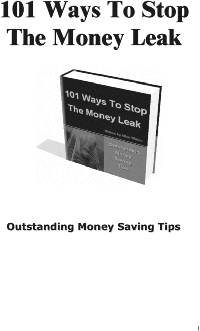 Product picture 101 money leaks