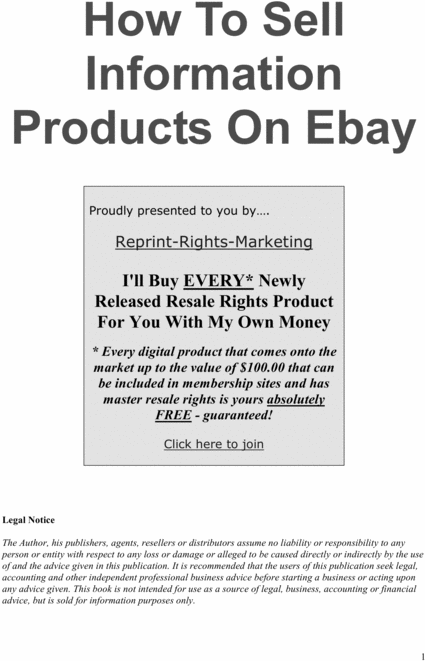 Product picture how to sell information products on ebay