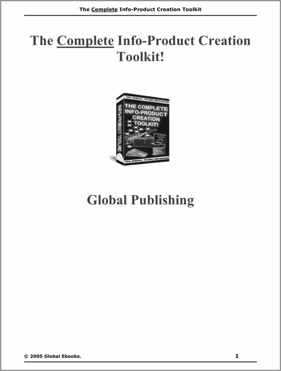 Product picture the complete info-product creation tool kit