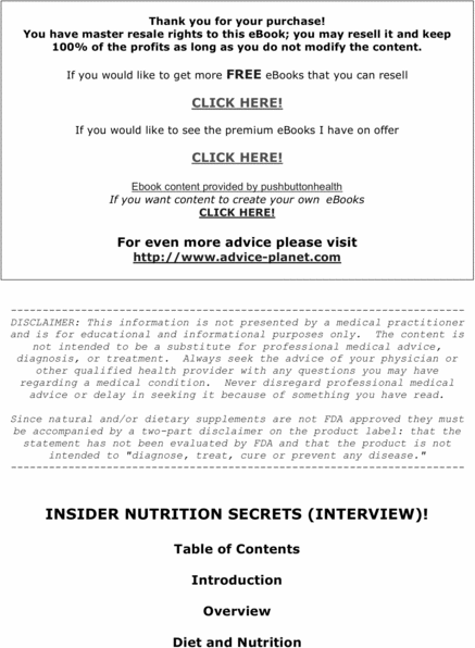 Product picture insider nutrition secrets (interview)!