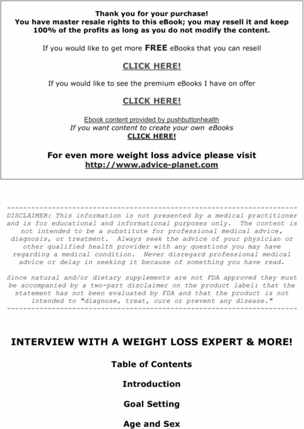Product picture interview with a weight lost expert & more